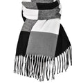 Winter Scarf for Women Plaid Long Oversized blanket Shawl Wraps Gift - color: Black & White