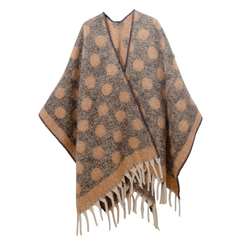 Fringed Jacquard Blanket Shawl Wrap Scarf