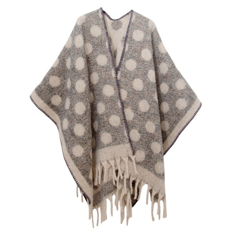 Fringed Jacquard Blanket Shawl Wrap Scarf