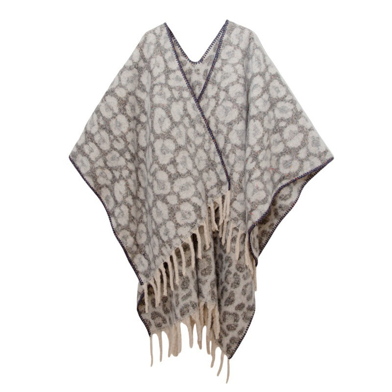 Fringed Jacquard Blanket Shawl Wrap Scarf