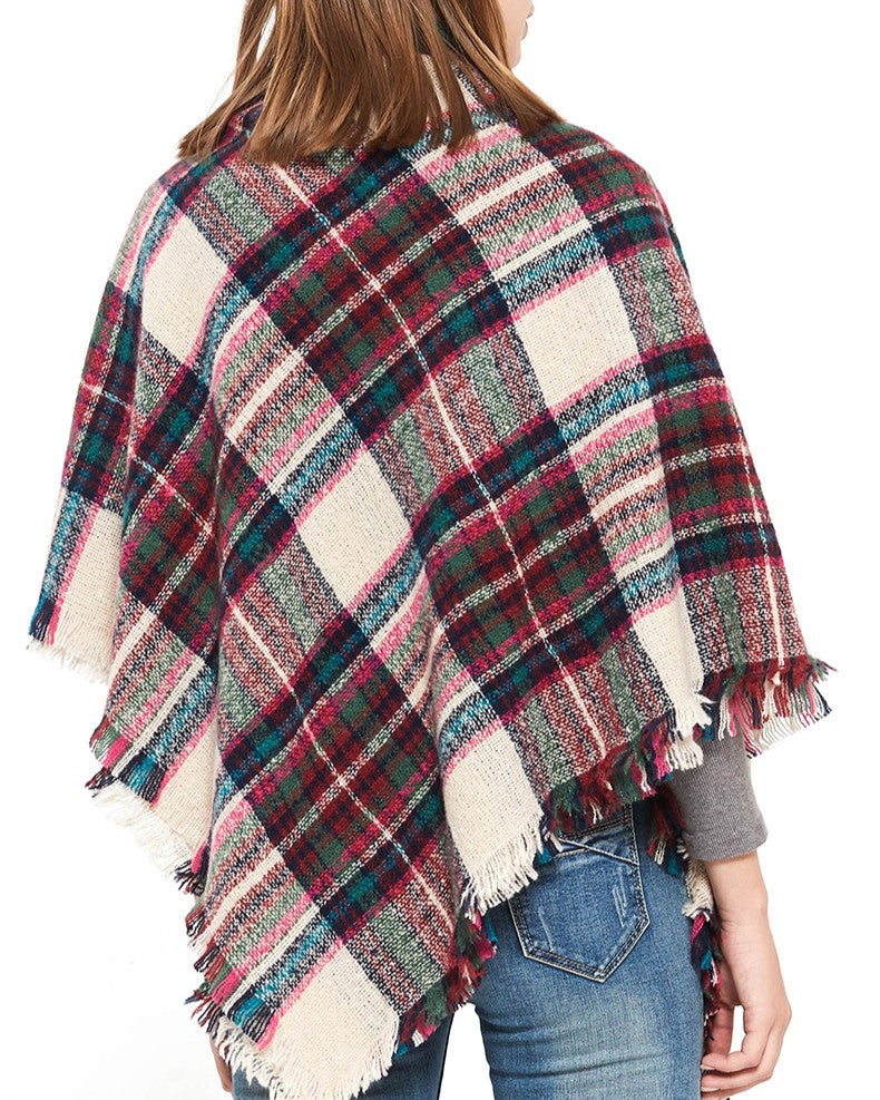 Tartan Plaid Fringe Blanket Scarf Wrap