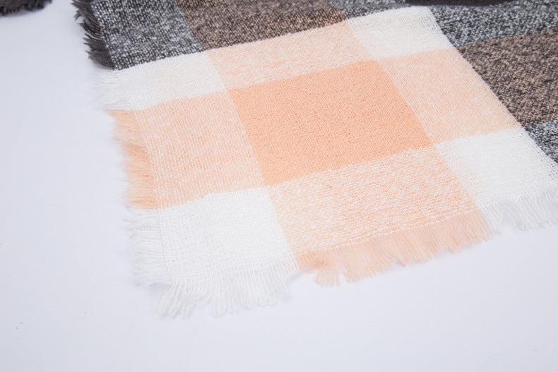 Tartan Plaid Fringe Blanket Scarf Wrap