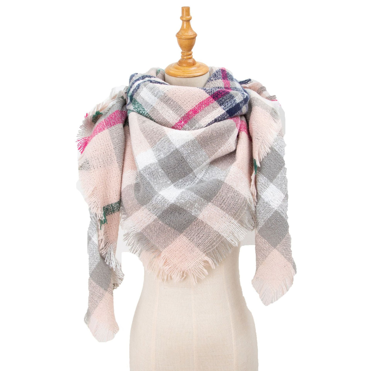 Tartan Plaid Fringe Blanket Scarf Wrap