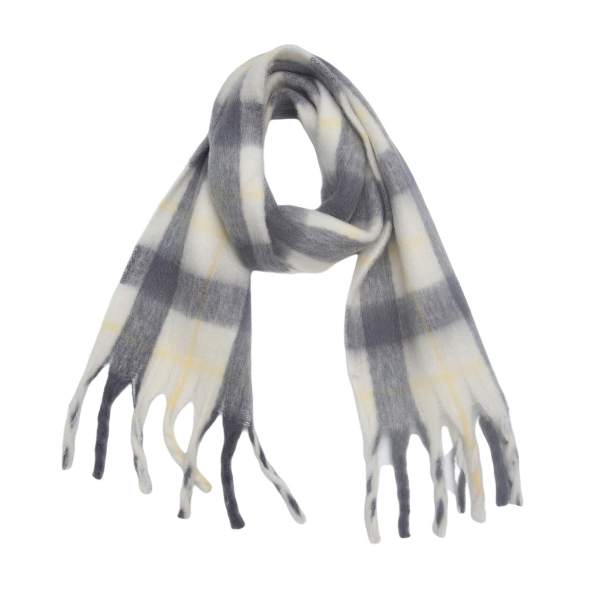 Brushed Check Tassel Blanket Scarf