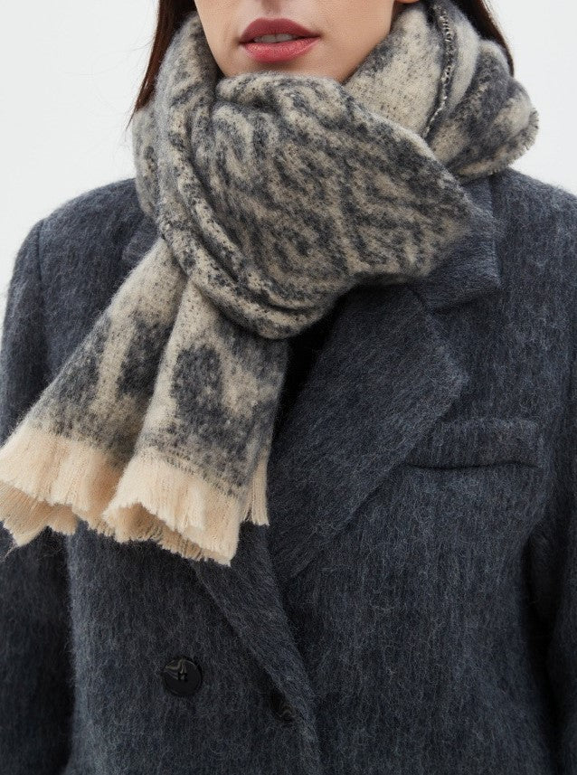 Brushed Leopard Print Winter Blanket Scarf