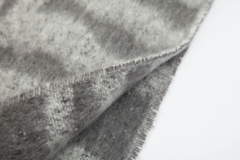 Zebra Stripe Fringed Blanket Scarf