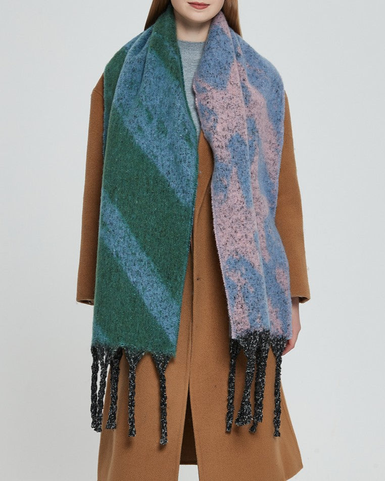 Star and Stripe Tassel Blanket Scarf