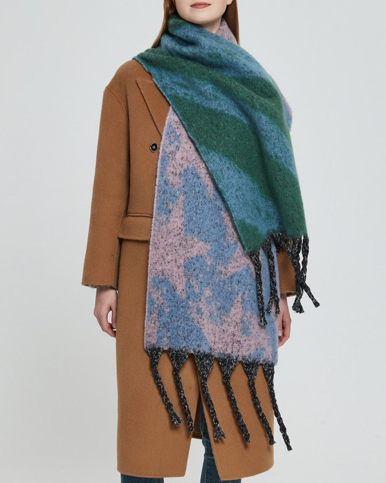 Star and Stripe Tassel Blanket Scarf