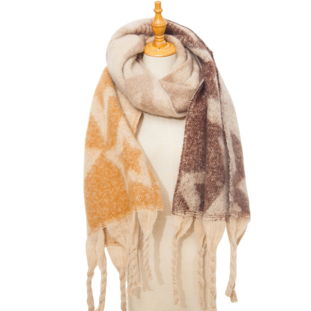 Star Print Fringe Blanket Scarf Wrap