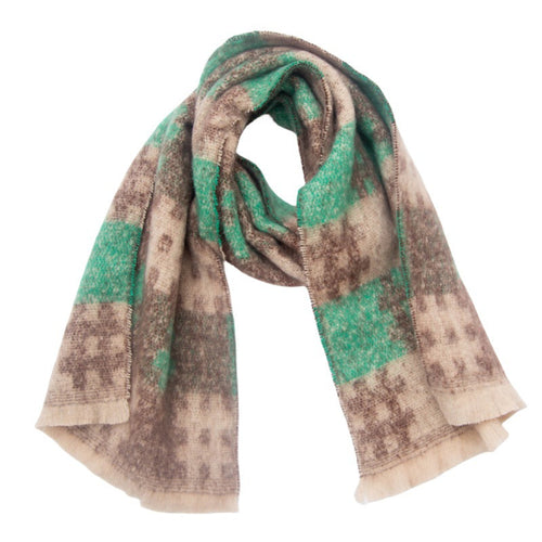 Brushed Grid Check Oversized Blanket Scarf