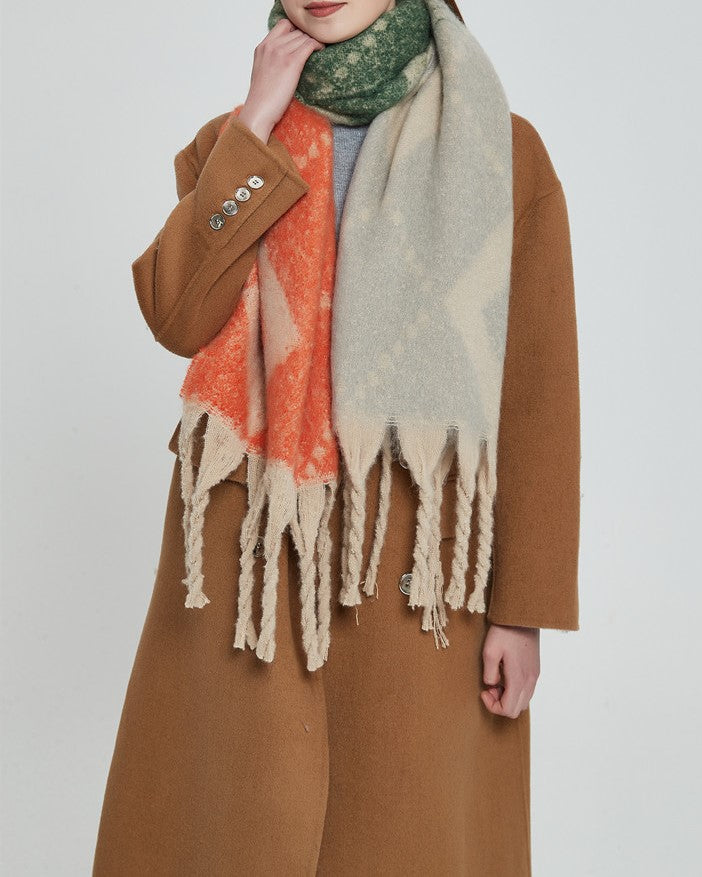 Diamond Argyle Fringe Blanket Scarf Wrap
