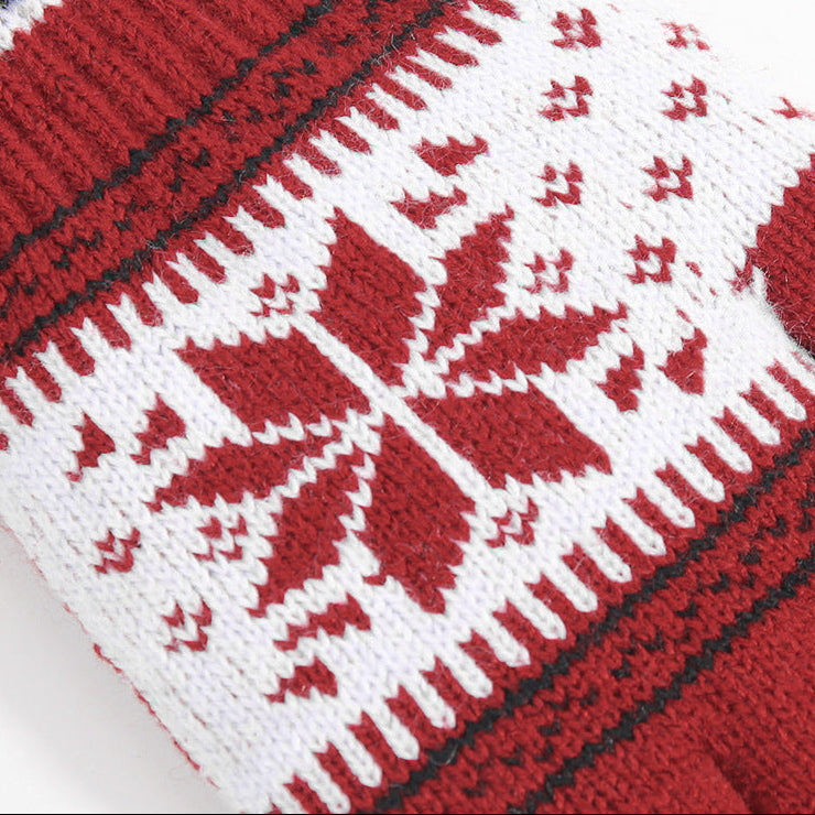 Warm Knitted Christmas Touchscreen Gloves