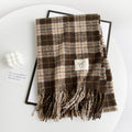 Plaid Fringed Blanket Scarf Wrap