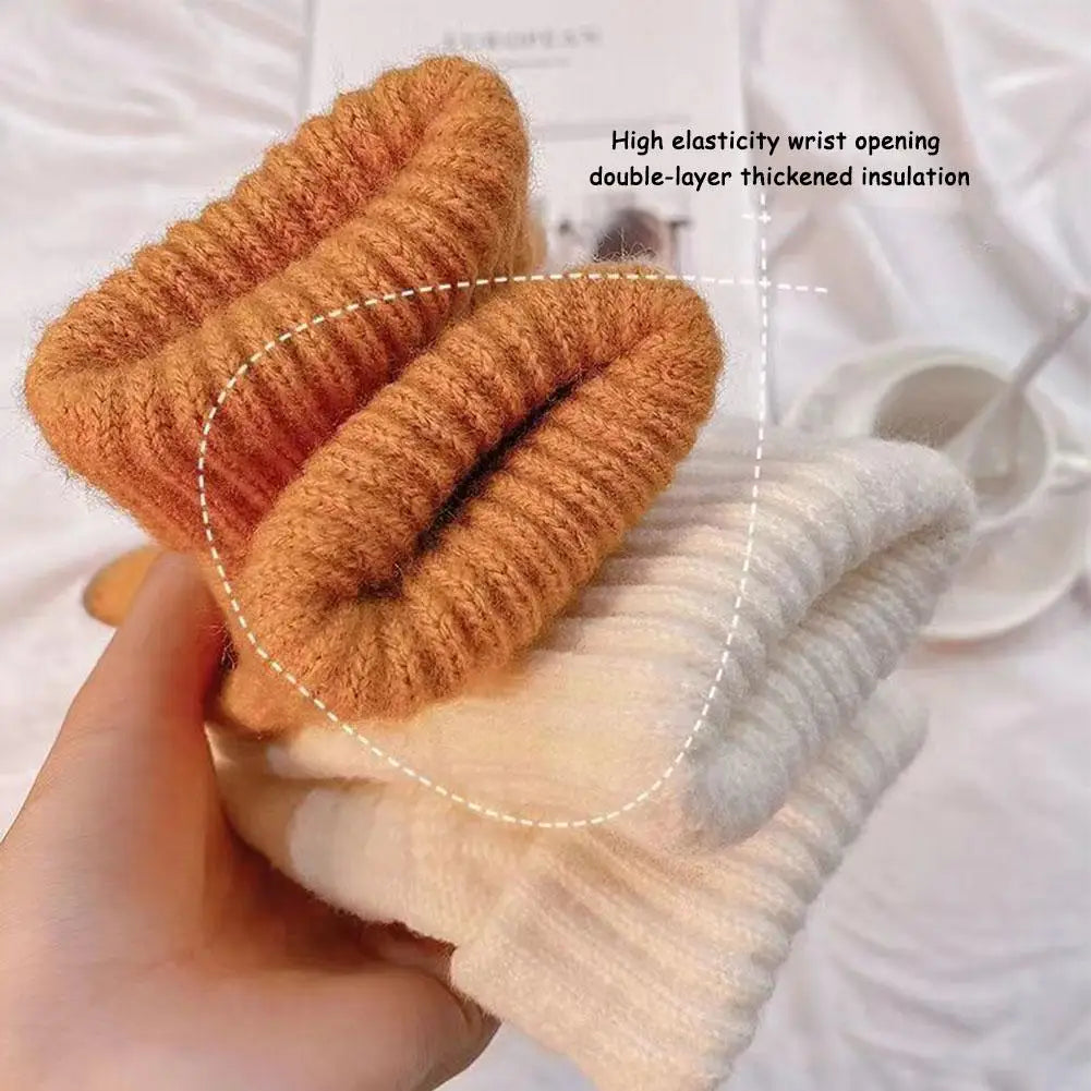 Women's Knitted Thicken Winter Hand Warmer Gloves – 4 Colors