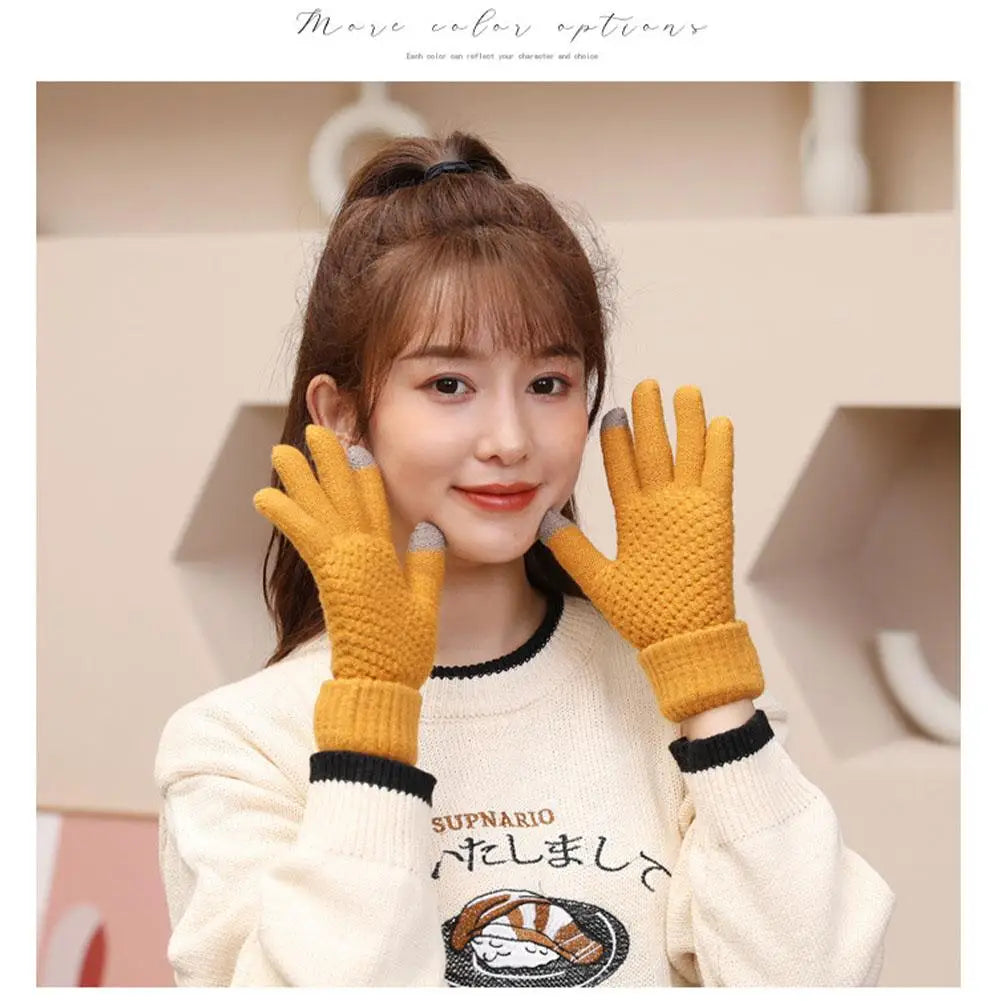 Women's Knitted Thicken Winter Hand Warmer Gloves – 4 Colors