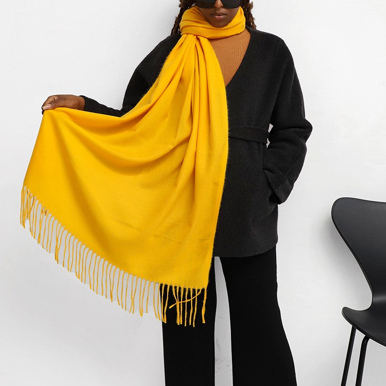 Oversized Brushed Tassel Blanket Scarf Wrap