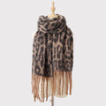 Brushed Animal Print Oversized Blanket Scarf
