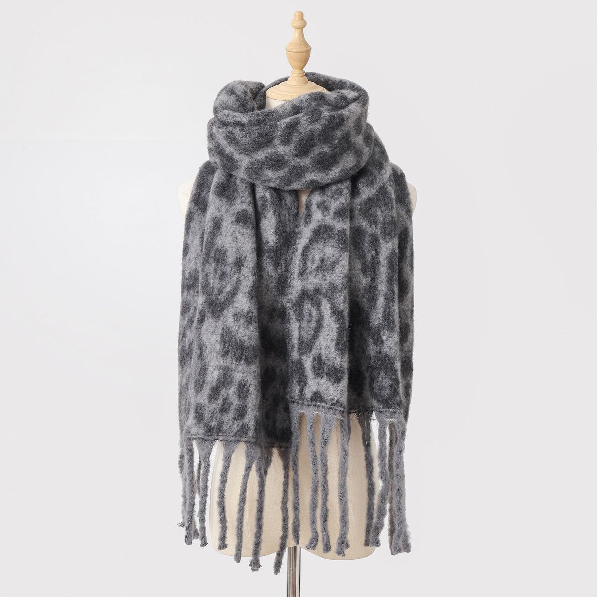 Brushed Animal Print Oversized Blanket Scarf