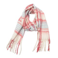 Brushed Plaid Blanket Scarf With Tassels