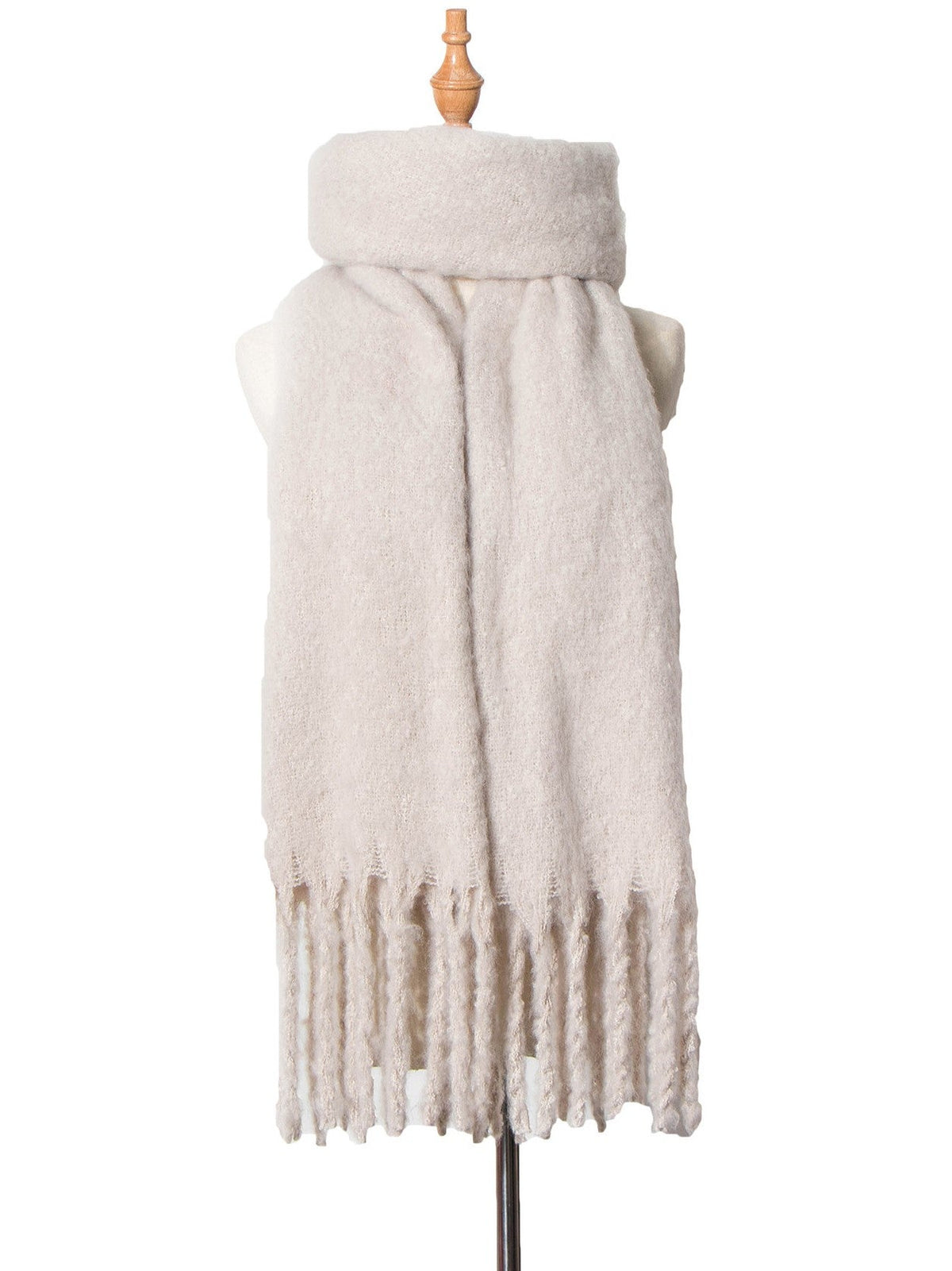 Chunky Brushed Fringe Blanket Scarf