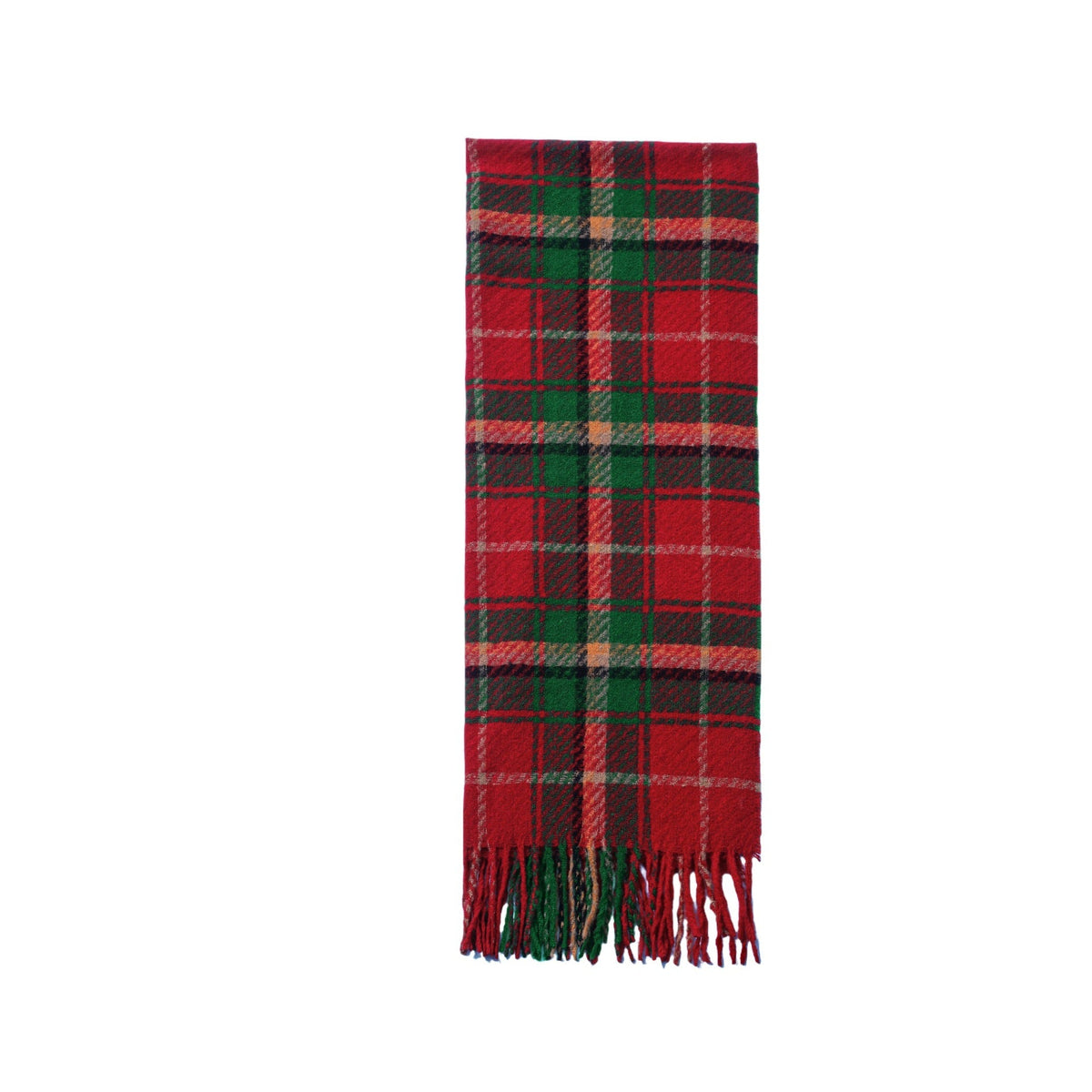 Red Tartan Fringed Blanket Scarf