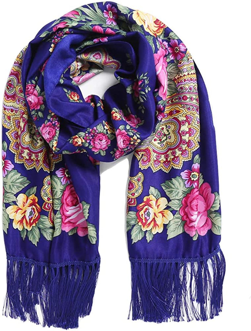 Traditional Tassel Exotic Wrap Printed Scarf for Women Warm Soft Large Long Rectangular Fashion Scarves