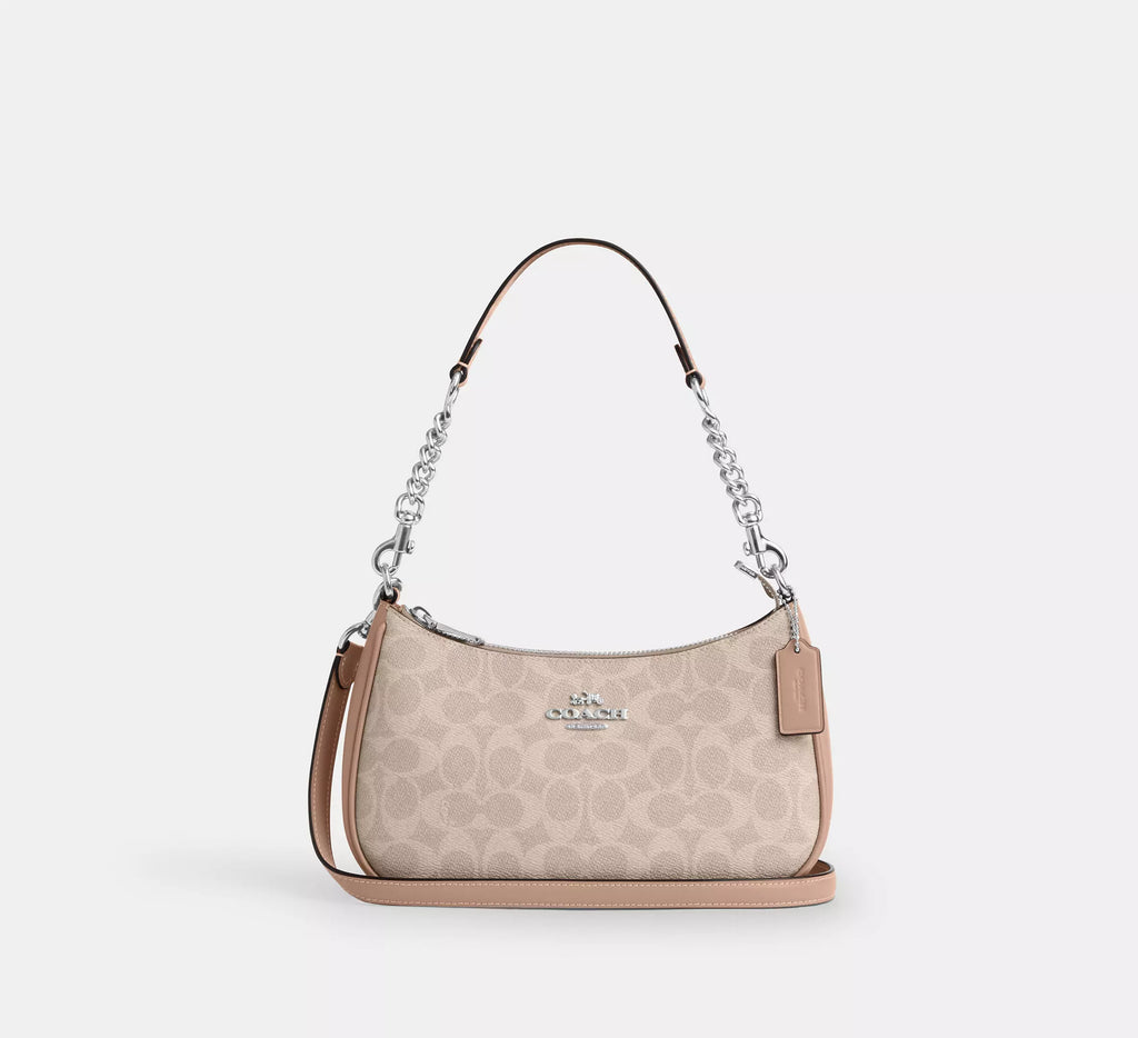Coach Teri Shoulder Bag In Signature Canvas Sand