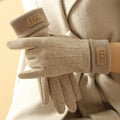 Plush-Lined Cashmere Blend Gloves with Touchscreen Fingertips